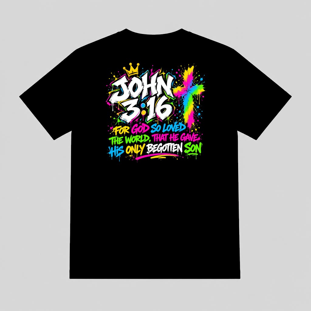 Holy Graffiti back print — John 3:16